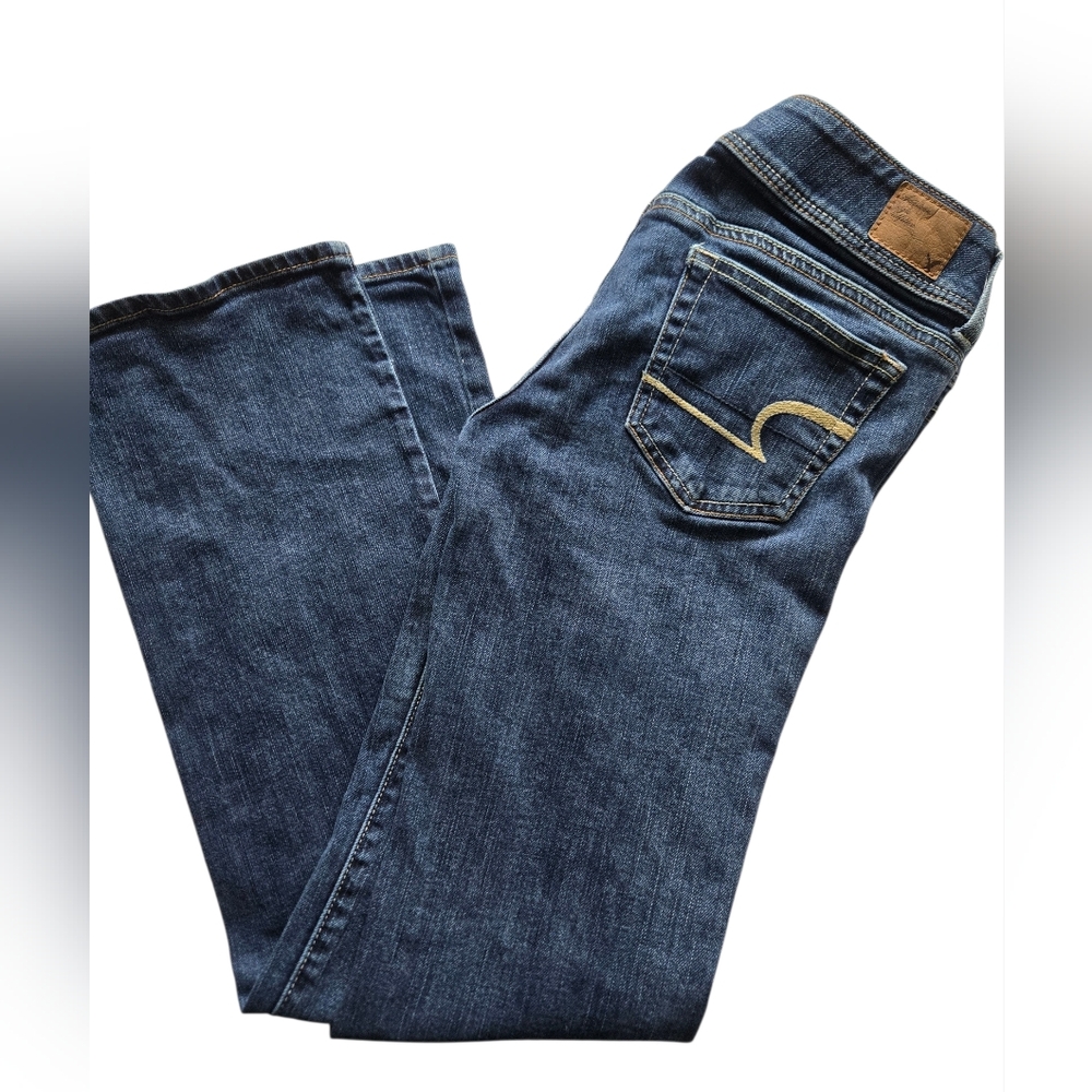 American Eagle Y2K Low Rise Slim Bootcut Jeans Dark Wash 2 Regular Stretch